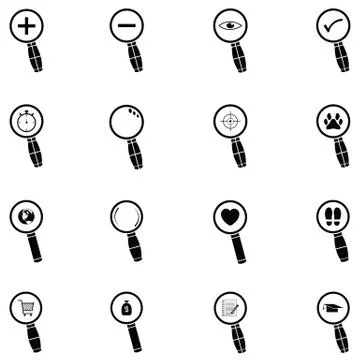 Search icon set Stock Illustration