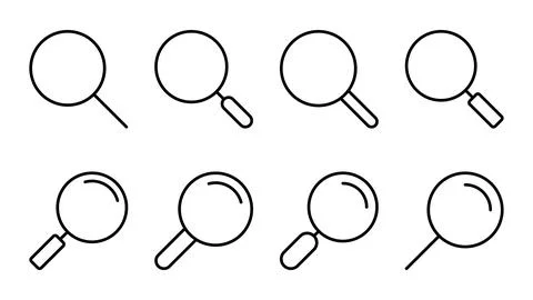 Search icon set. search magnifying glass icon Illustrazione stock