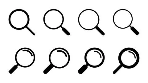 Search icon set. search magnifying glass icon Illustrazione stock