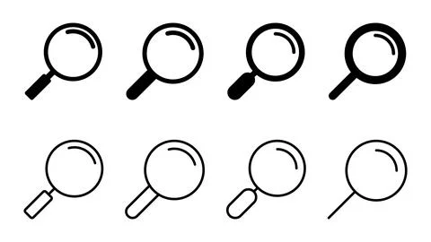 Search icon set. search magnifying glass icon Illustrazione stock