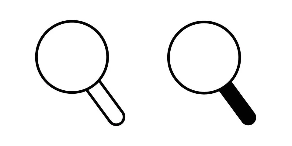 Search icon symbol  illustration bundle in black colour Illustrazione stock