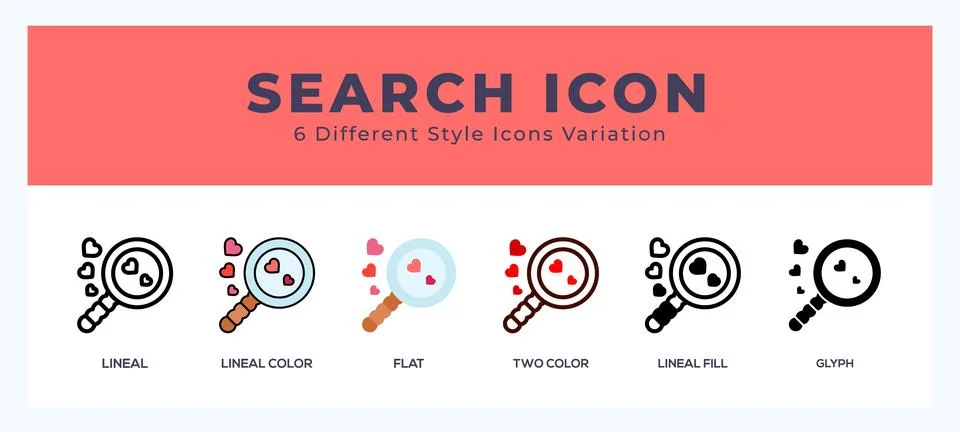 Search icon vector design illustration in trendy style Stockillustratie