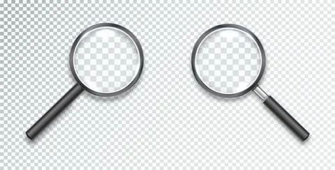 Search icon vector. Magnifying glass with Transparent Background. Magnifier, big Stock Illustration