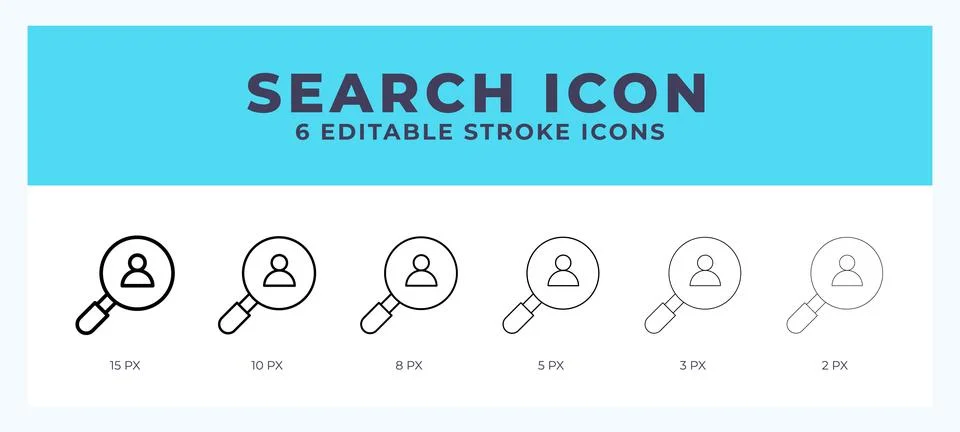 Search icon vector for web. And mobile app. Editable stroke outline icon. Stock Illustration