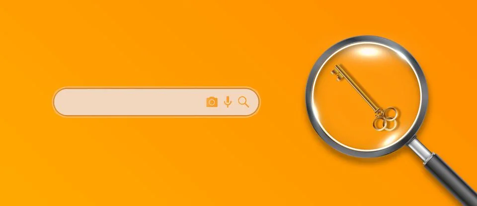 Search Idea Concept with Light Bulb Magnifying Glass Vector Illustrazione stock