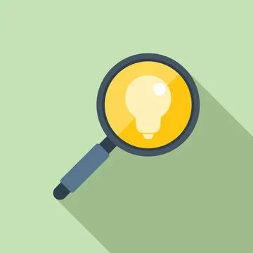 Search idea icon flat vector. Business solution Stock Illustration