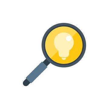 Search idea icon flat vector. Business solution Stock Illustration