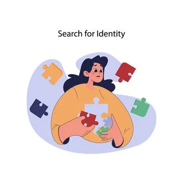 Search for identity concept. Flat vector illustration Stock Illustration