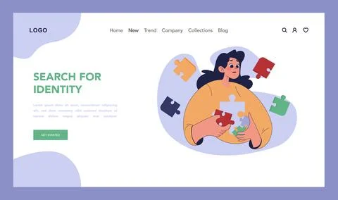 Search for identity concept. Flat vector illustration Illustrazione stock