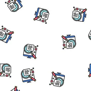 Search information vector seamless pattern Illustrazione stock