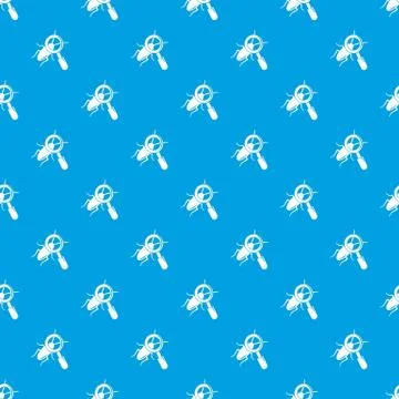 Search insect pattern vector seamless blue Illustrazione stock