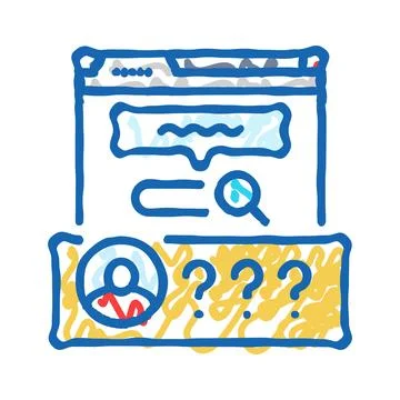 Search intent seo icon doodle illustration Stock Illustration