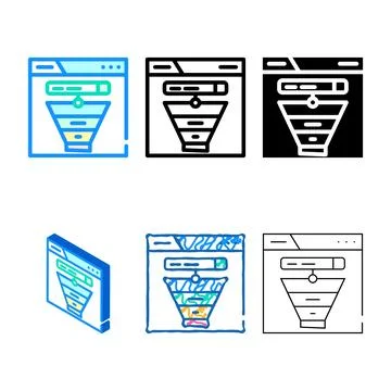 Search intent variations seo color icon vector Stock Illustration