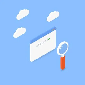 Search the Internet and information processing. Vector illustration . Illustrazione stock
