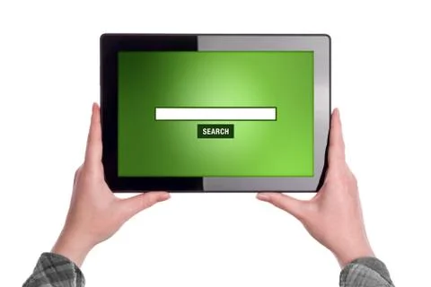 Search the internet on tablet computer Stock Illustration