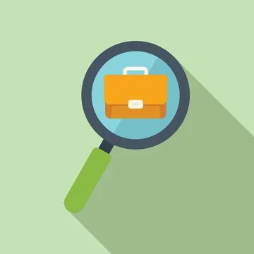 Search job icon flat vector. Business computer Illustrazione stock