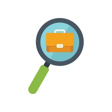 Search job icon flat vector. Business computer イラスト素材
