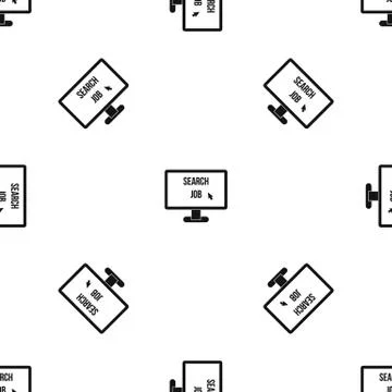 Search Job pattern seamless black Stock Illustration