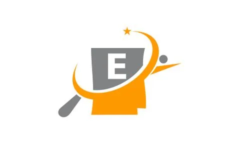 Search Job Portfolio Letter E Stock Illustration