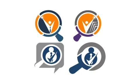 Search Job Template Set Stock Illustration