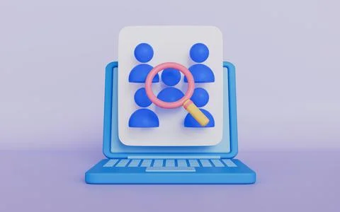 Search job vacancy on Computer, Candidate for vacancy, Employee search icon Illustrazione stock
