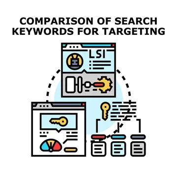 Search keywords targeting strategy and optimization process Stock Illustration