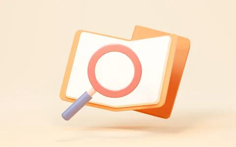 Search the knowledge in books, 3d rendering. Stock Illustration
