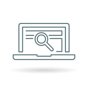 Search laptop icon Stock Illustration