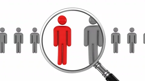 Search Leader Animation, White background, created in 4K Stock Footage 48568699
