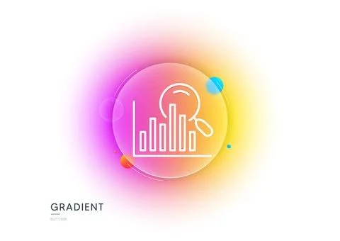 Search line icon. Audit analysis sign. Gradient blur button. Vector Illustrazione stock
