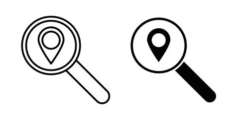 Search Location icon symbol. Vector illustration pack in black color. 스톡 일러스트