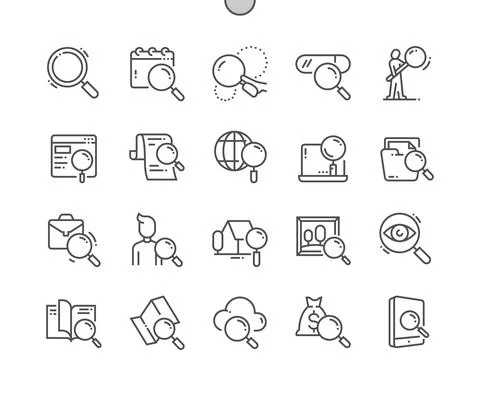 Search. Magnifier, exploration, magnifying, optimization Stockillustratie