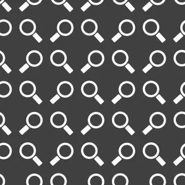 Search magnifier web icon. flat design. Seamless pattern. Illustrazione stock