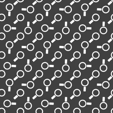 Search magnifier web icon. flat design. Seamless pattern. Illustrazione stock