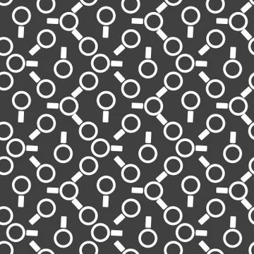 Search magnifier web icon. flat design. Seamless pattern. Illustrazione stock