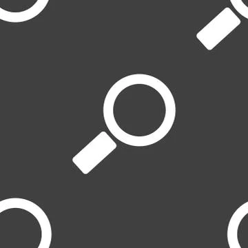 Search magnifier web icon. flat design. Seamless pattern. Illustrazione stock