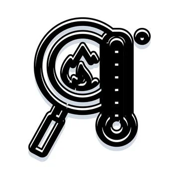Search magnifying hot temperature analyzing investigation icon Stock Illustration