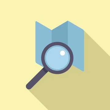 Search map icon flat vector. Interface web Stock Illustration