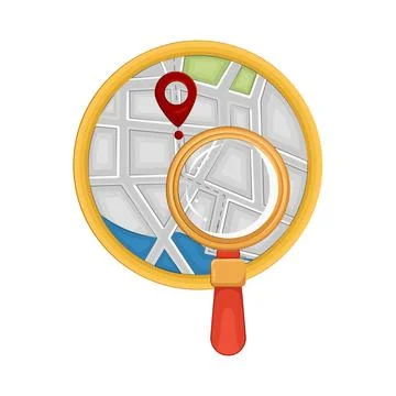 Search Map Illustration 스톡 일러스트