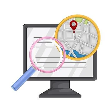 Search Map Illustration Illustrazione stock