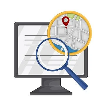 Search Map Illustration Illustrazione stock