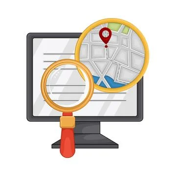 Search Map Illustration Illustrazione stock