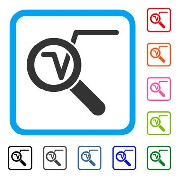 Search Math Solution Framed Icon Illustrazione stock