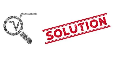 Search Math Solution Mosaic and Grunge Solution Stamp with Lines 스톡 일러스트