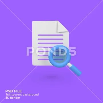 Search for media files isolated 3d render icon illustration PSD Template