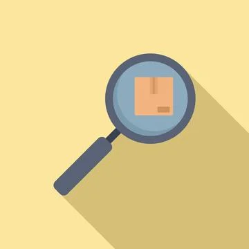 Search missed parcel icon, flat style 스톡 일러스트