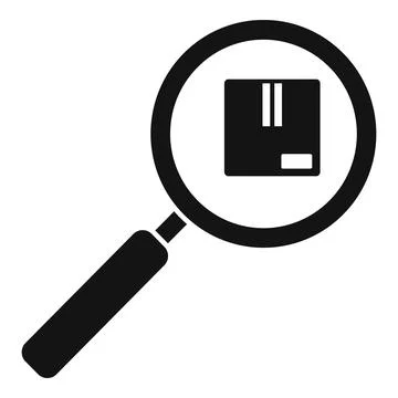 Search missed parcel icon, simple style Illustrazione stock
