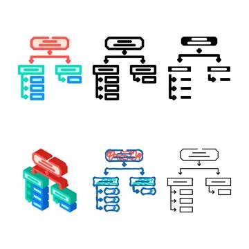 Search multistyle algorithm color icon vector Stockillustratie