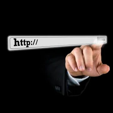 Search navigation bar on a virtual computer interface Stock Photos