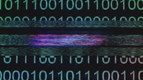 Search online broken data on the screen glitch effect Video stock 209159430